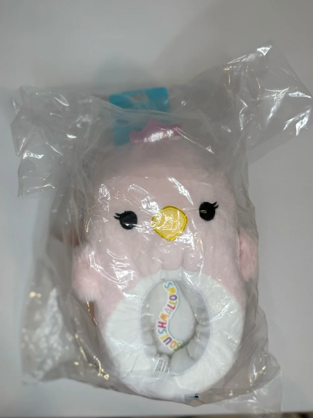 Squishmallows Pink Chick Plush Slippers Size 4-5 NWT